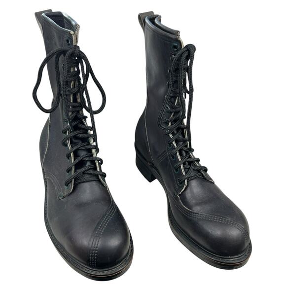 Vintage Turntec Men’s Linesman Black Logger Safety Toe Moto Boots Size US 10 D - Picture 5 of 11